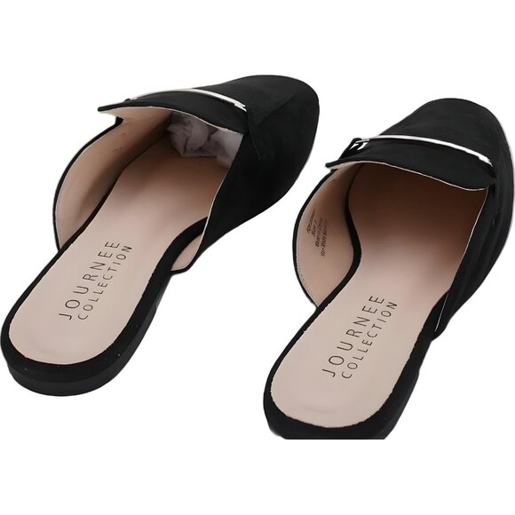 Journee Collection Ameena Black Slip-On Mules for Women US 8M - Picture 3 of 6